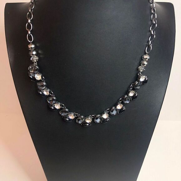 475 The Limited Black CZ Grey sparkle necklace 18"- 19" - Picture 1 of 2